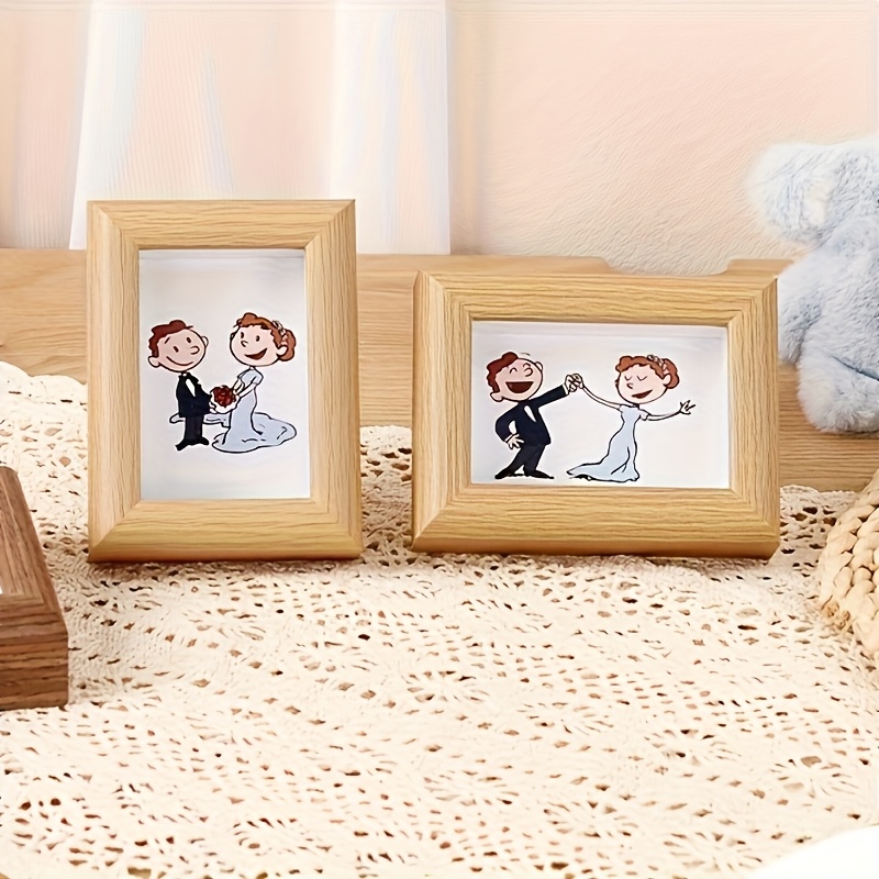item picture 3 inch classic mini photo frame with anti fall acrylic   lightweight vertical desktop display for wedding certificates anniversary photos coin collections   decor gift for couples