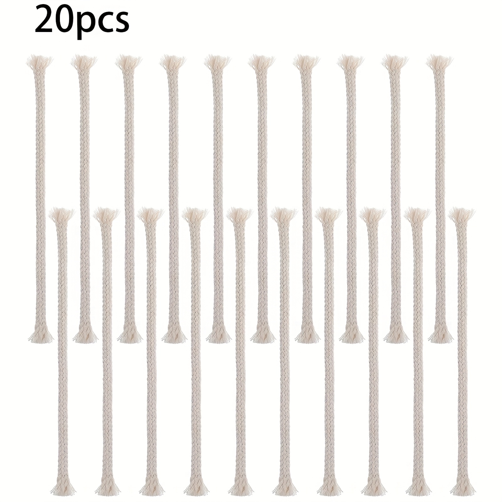 20pcs Round Oil Lamp Wicks, Braided Replacement Wick For Torches Alcohol Candle Burner Kerosene Lamp Oil Lantern
