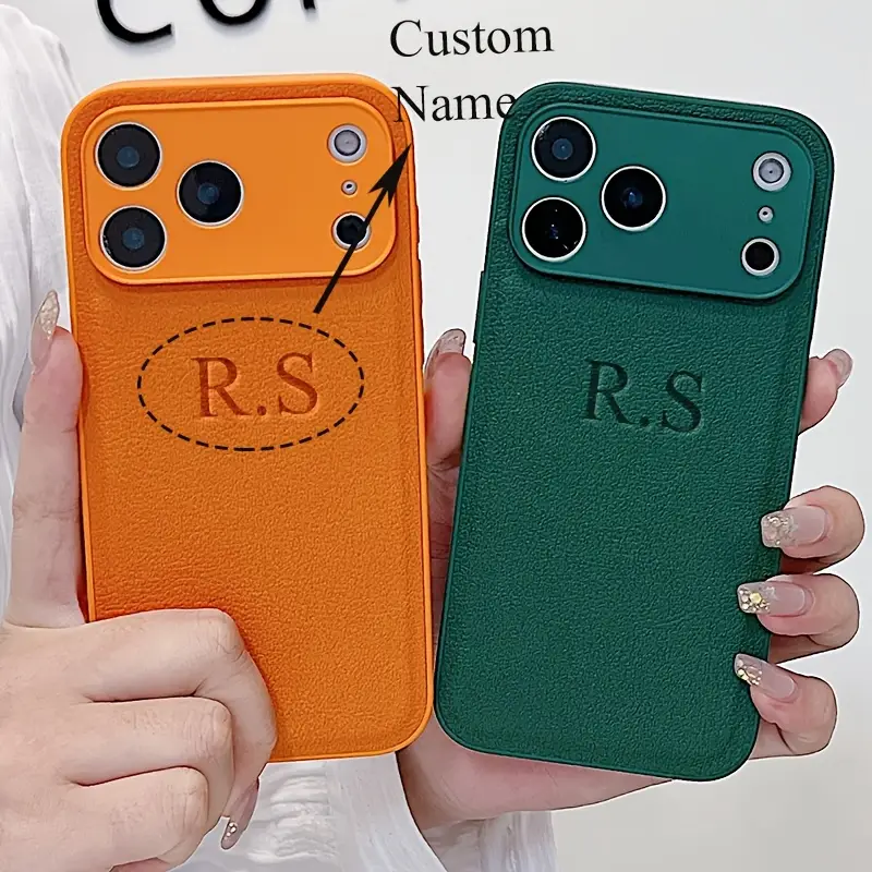 Phone Case - Custom Phone Cover for Iphone 17 Pro Max, 17, 16 Pro Max, 16, 15, 14, 13, 12, 11 Pro Max, 14 Plus, 17Air - Elegant Faux Leather with Personalized Initials, Name, And Camera Protection Phone Case - Custom Phone Cover for Iphone 17 Pro Max, 17, 16 Pro Max, 16, 15, 14, 13, 12, 11 Pro Max, 14 Plus, 17Air - Elegant Faux Leather with Personalized Initials, Name, And Camera Protection