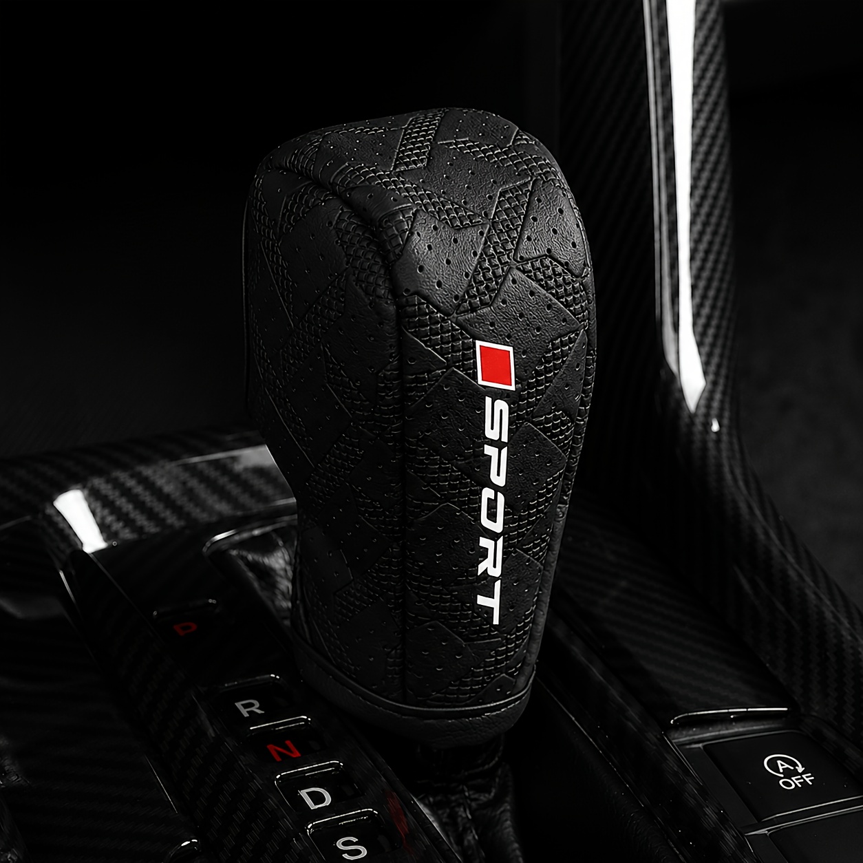 TEMU Universal Car Gear Shift Cover Pu Leather Vehicle Gear Shift Dust Cover, Anti-slip Wear-resistant Protective Cover, Car Interior Decoration