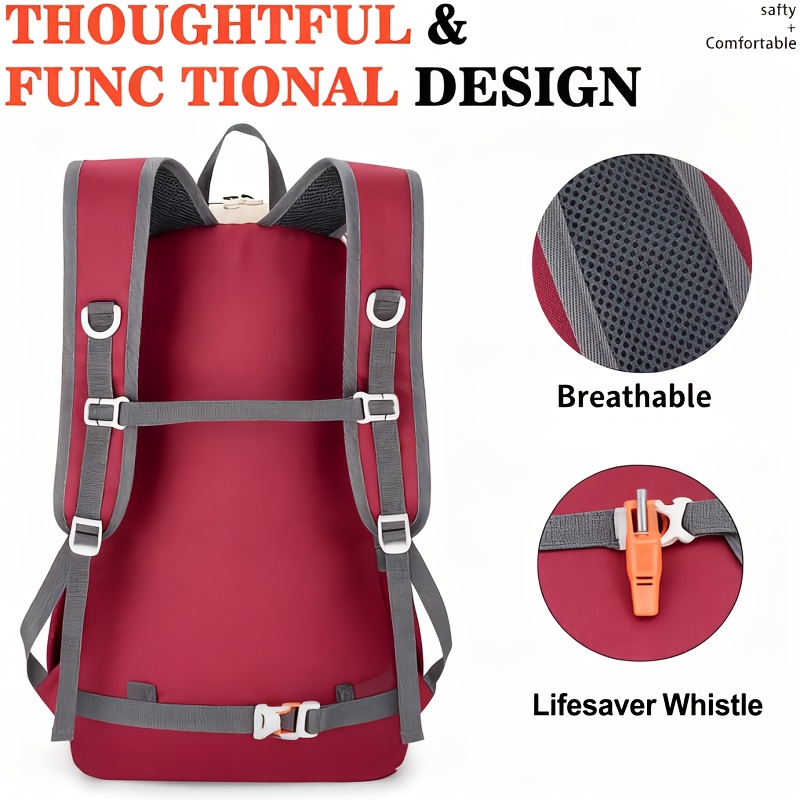 35L Lightweight Hiking Backpack for Men & Women, Packable Daypack