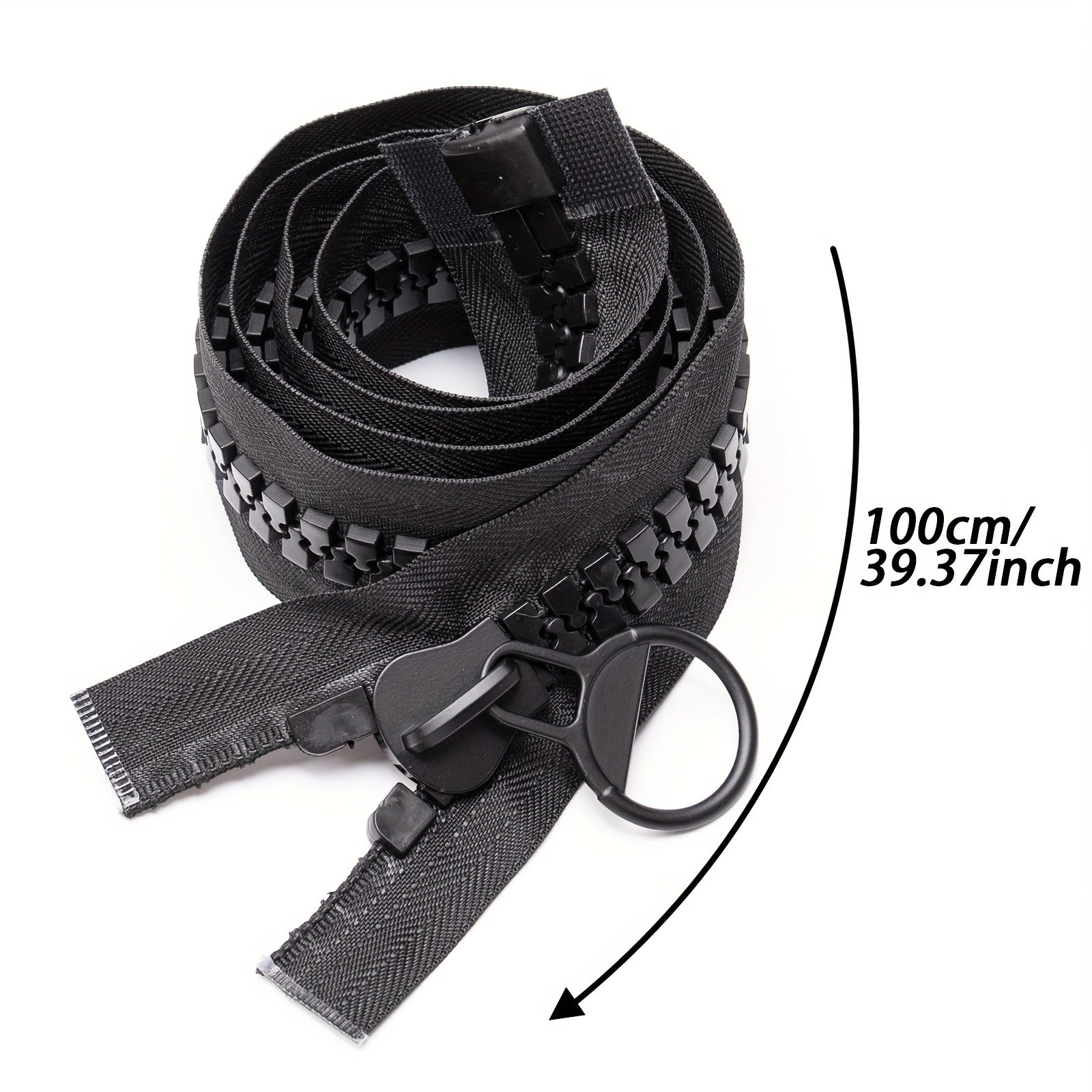 Image of 1pc, Large Zipper, 20 # Resin Tooth Open End Zipper, Coarse Teeth, No Lock, Optional Length, 80cm (31.49inch)/ 100cm (39.37inch)/ 150cm (59.05inch)/ 200cm (78.74inch), Suitable For Tents, Bags, Etc