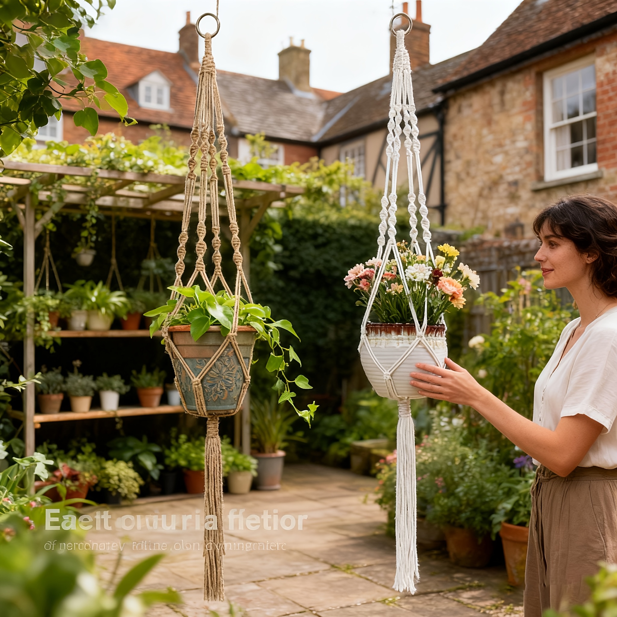 hanging jute planter sold on Temu United States