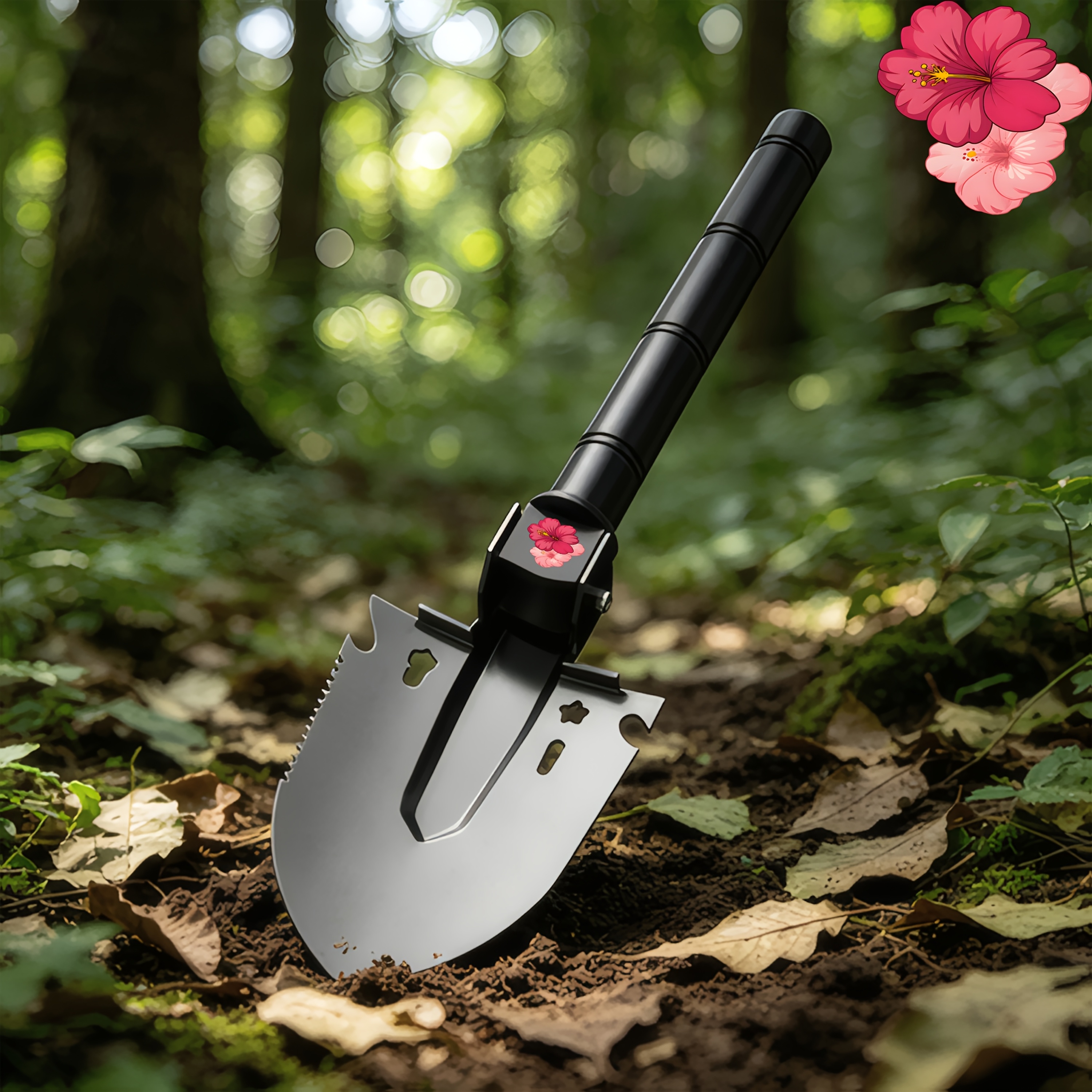 Rose Pink Double Layer Peony Pattern Multi-Functional Shovel