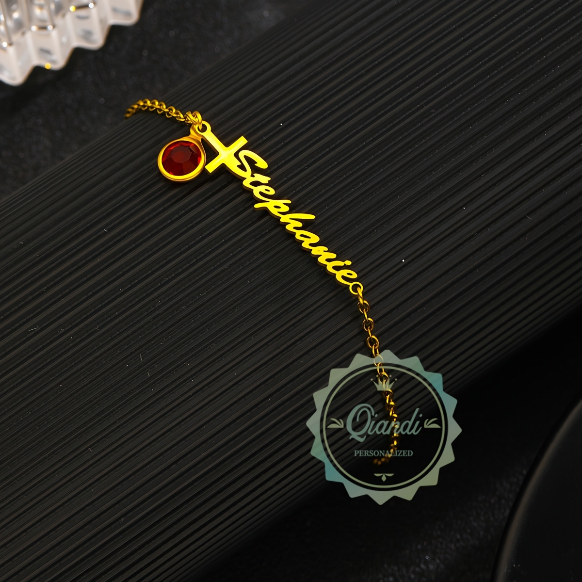 Personalized Cross Bracelet for Baptism, Name Gift