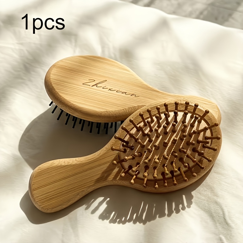 TEMU [customized]personalized Name Comb. Bamboo Cushioned Comb, Lightweight And Compact Hair Comb, Bridesmaid Gift. Gift, Mother's Day, Valentine's