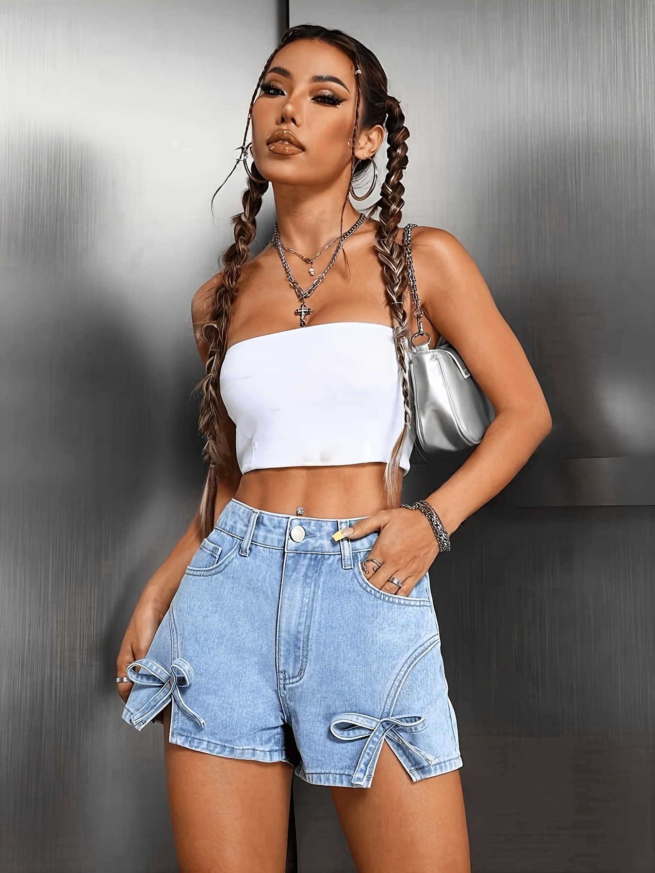 pantalones cortos elásticos mujer 3d Temu Spain