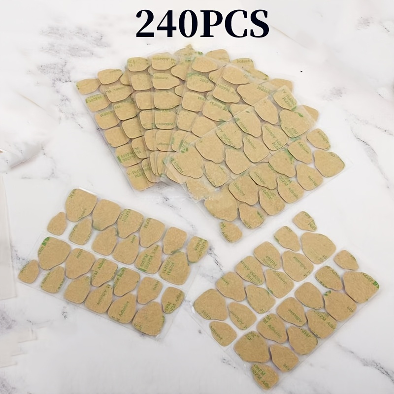 TEMU 240pcs Paper Jelly Glue Press-on Nails, Super Strong Special High Double-sided Nail Tape, Ultra Thin, Waterproof And Removable