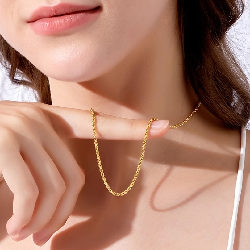 S925 Sterling Silver Collarbone Chain Rope & Twisted Chain Design