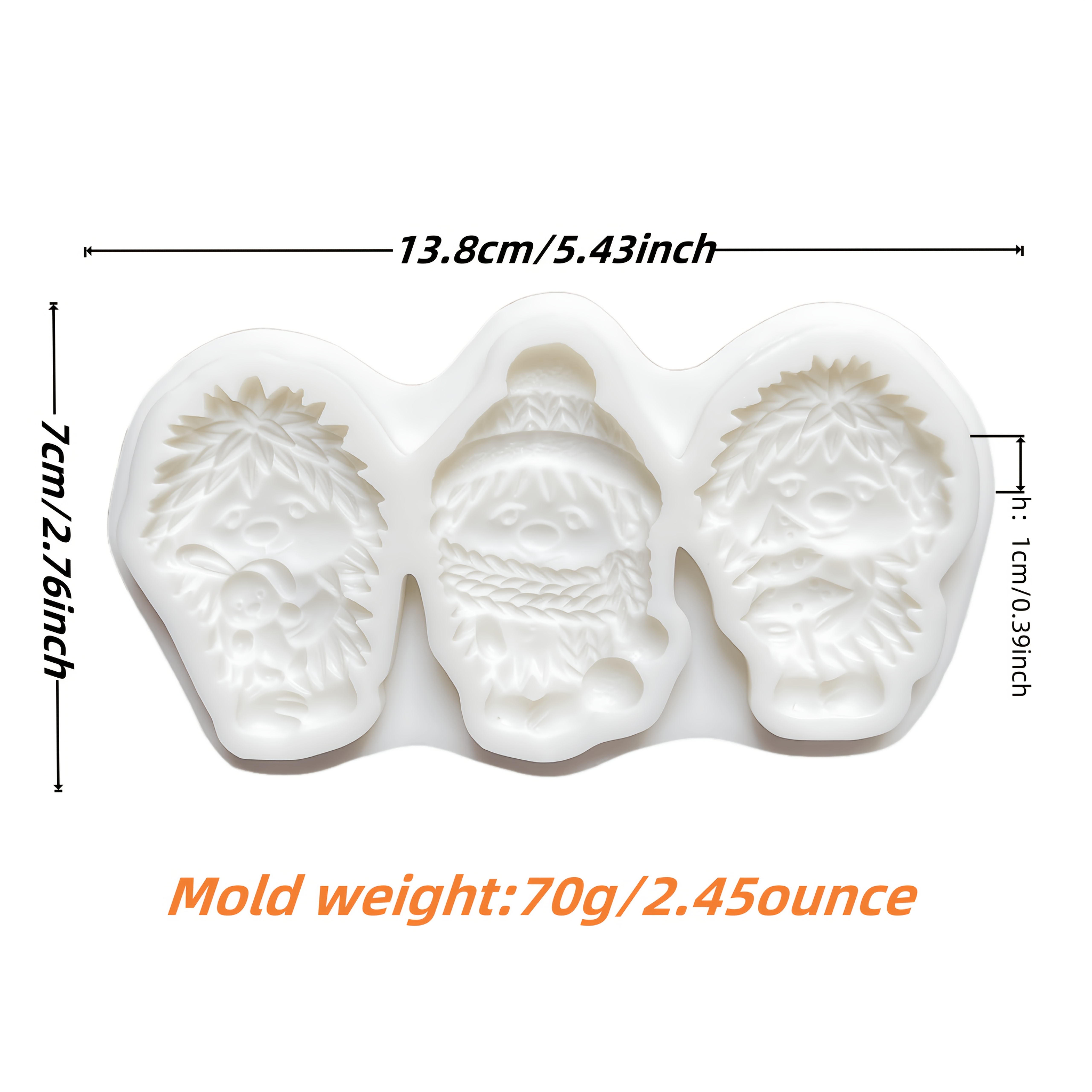 Image of 1pc Christmas-style Cute Hedgehog-shaped Silicone Mold, Suitable For Fondant, Chocolate, Cake Decoration, Kitchen Baking Cookie Decoration Mold, Is An For Christmas Baking.