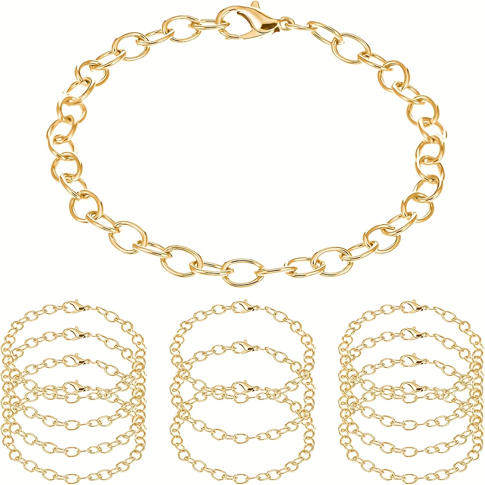 E-shop 14-teiliges Armband Schmuckherstellung Ketten Karabinerverschluss Verbindungsarmband Herren- und Damen-Schmuck Armband Herstellung Handwerk