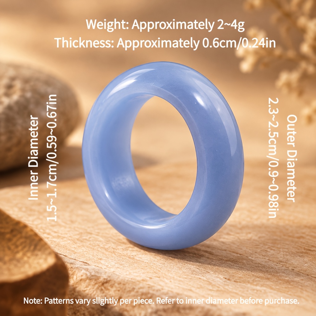 2pc Glowstone Transparent Band Ring Set, Versatile Gift