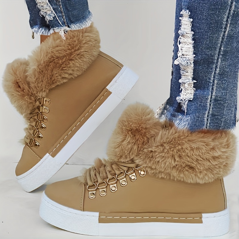 Fur lined 2025 wedge sneakers