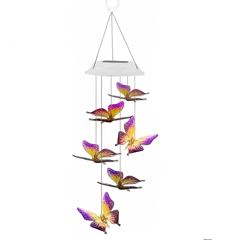 TEMU Solar Wind Chimes, Color-changing Solar Garden Lights Led Chandelier Wind Chimes Lights Christmas Garden Decoration Gifts