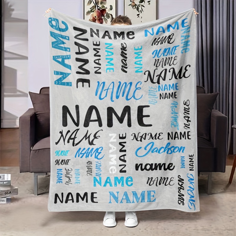 

1pc Customize Your Name Soft Nap Blanket, Suitable For All Seasons, Flannel Throw Blanket For Office Chairs