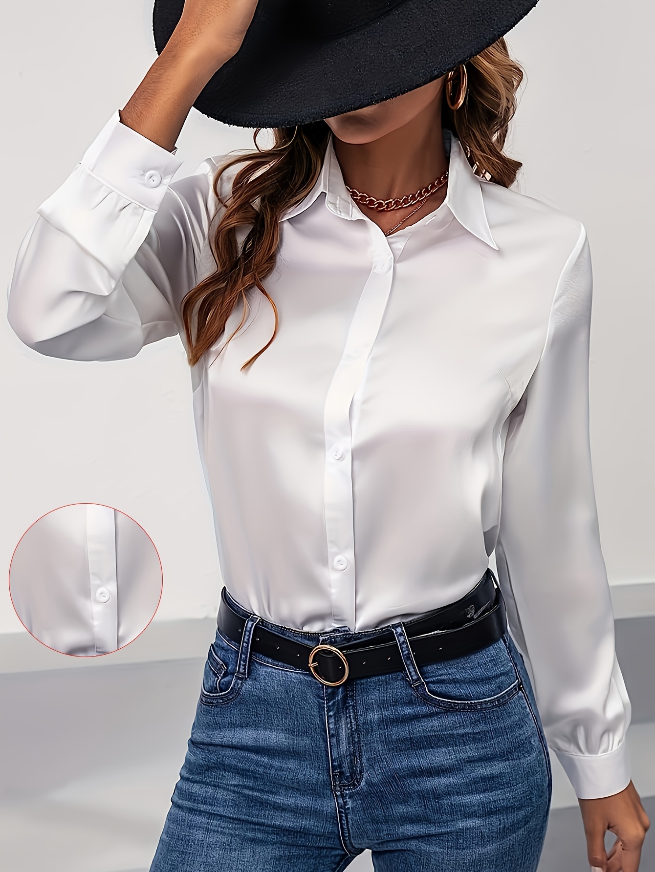 slim fit dress slacks Women's White Coolmax Dress Shirt main image 1