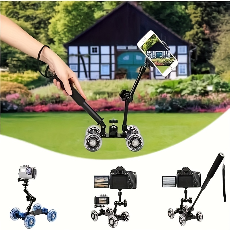 kit slider per fotocamera 6 pezzi - set mini dolly video per angolazioni creative ed estreme, stabilizzatore per fotocamere action e dslr, riprese ad    , design  , rig portatile, per creatori di contenuti Dettagli dell'articolo 2