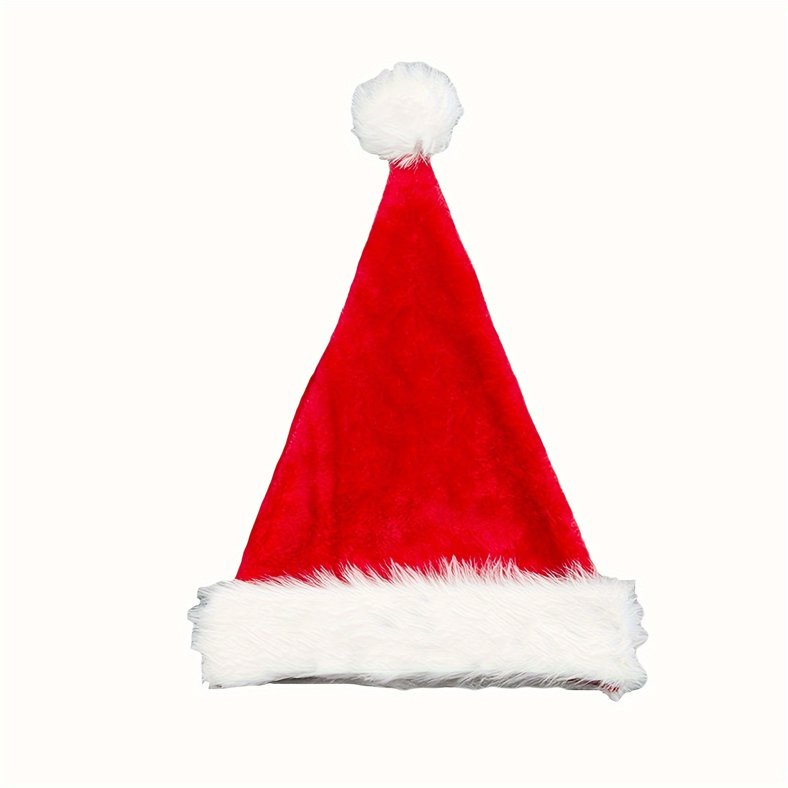 TEMU 4pcs Christmas Hat Plush Santa Hats Adult Traditional Santa Hat For Christmas Xmas New Year's Holiday Party For School Halloween