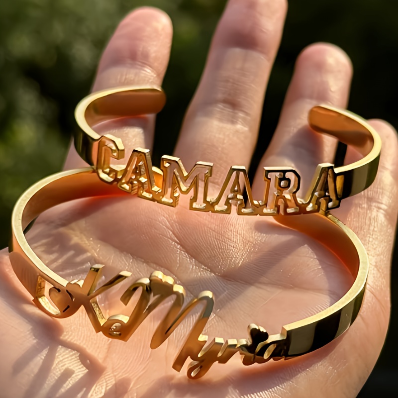 

Customized Hip-hop Style Stainless Steel Bracelet With Personalized Name Engraving, Suitable For And Parties, An Ideal Thanksgiving Gift For .