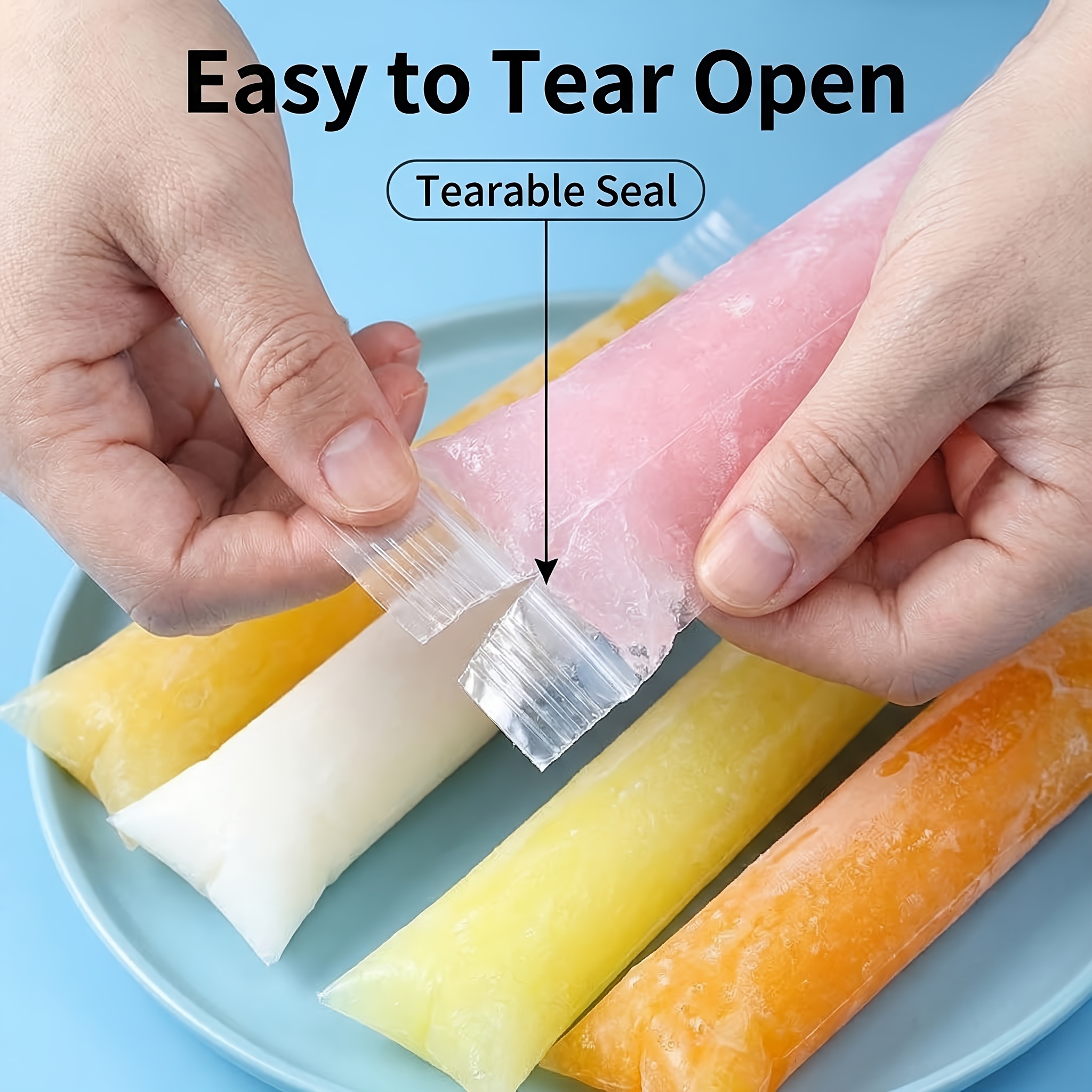 51 101pcs disposable   bags for homemade crushed     tray bags food grade ice cream stick bags self sealing bags for homemade   smoothies and   Product details 2