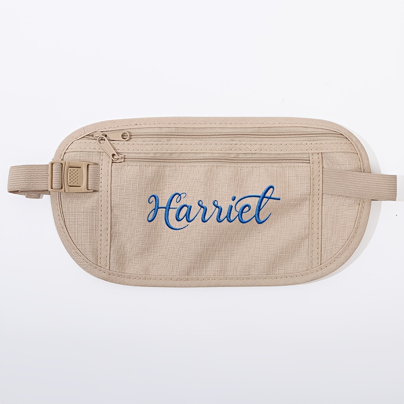 TEMU 1pc Riñonera deportiva personalizada con /texto bordado, riñonera multifuncional para correr, ideal para regalos de y viajes al