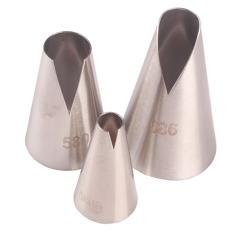 3pcs Small Medium Large Piping Tip Open Piping Nozzle Common Cake Baking Decoration Tools Food Grade Stainless Steel Safety