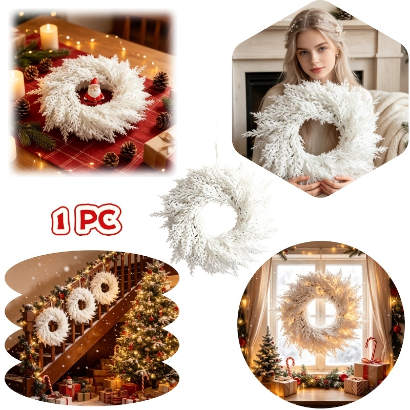 TEMU 1pc Elegant Artificial Pine And Wreath, Natural Full Shape Premium Texture, Decoration For Christmas And Thanksgiving Atmosphere, Can Create For
