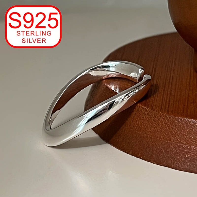 925 Sterling Silver V Shape Band Ring - Versatile Daily Wear