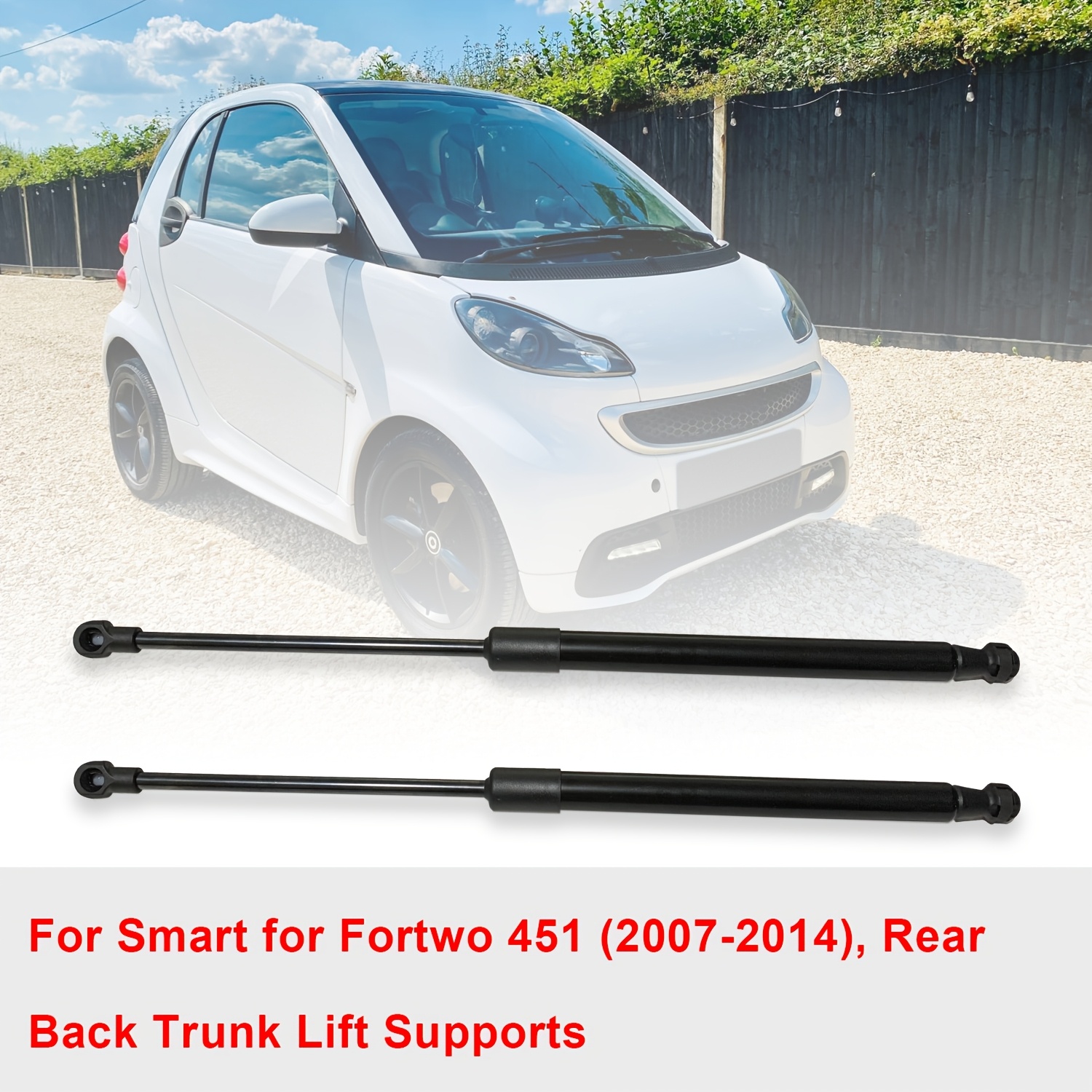 E-shop 2 Stück für Smart 451 (2007-2014) Heckklappen-Gasdruckfedern, Passend zu OE Nummern 016618, 2515TE, 4519880004, 751919, A4519880004, 4B032492,