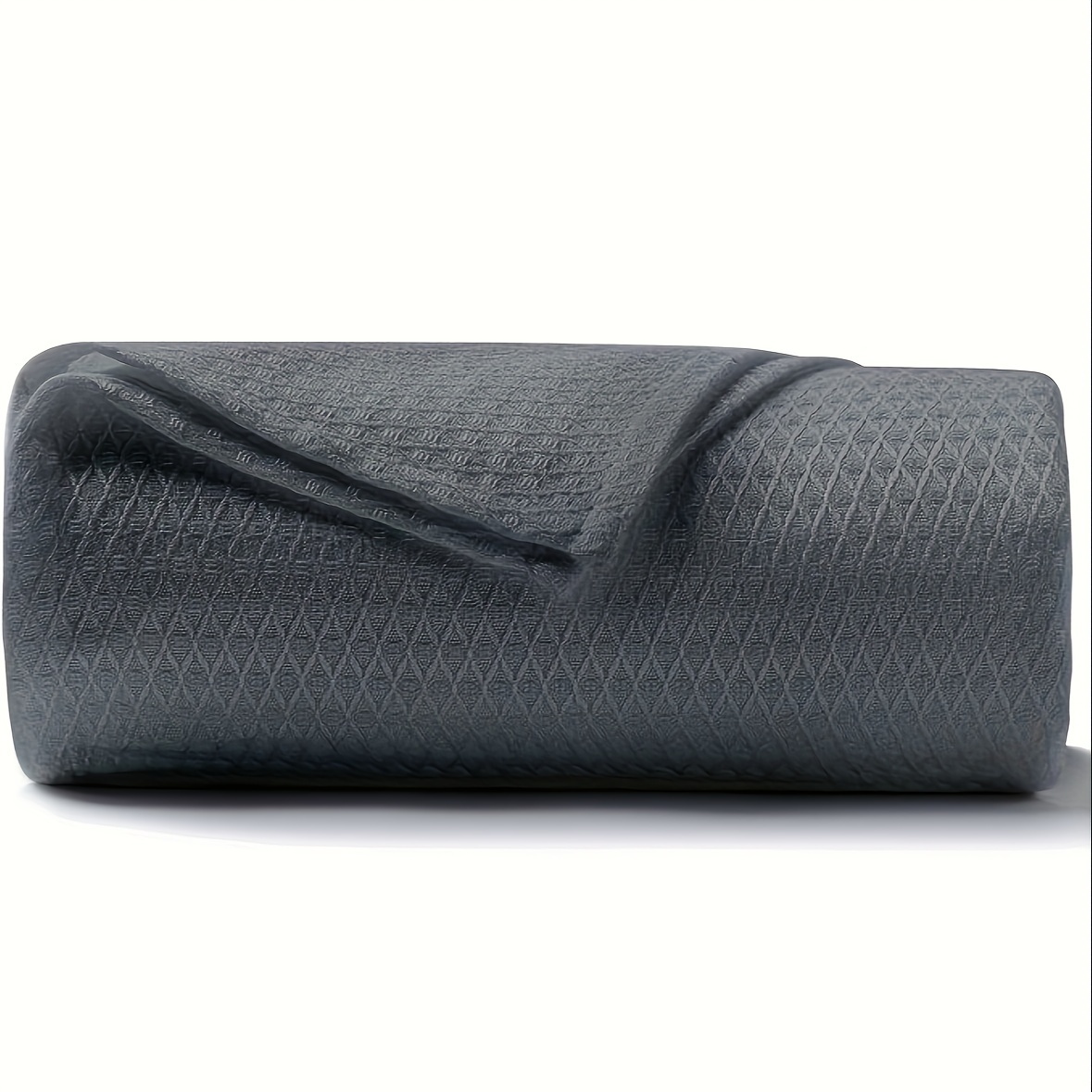 Cooling Bamboo Blanket For Hot Sleepers, Dark Gray Breathable Waffle Diamond Weave Summer Blanket, Releases Body Heat For Lasting , Gift