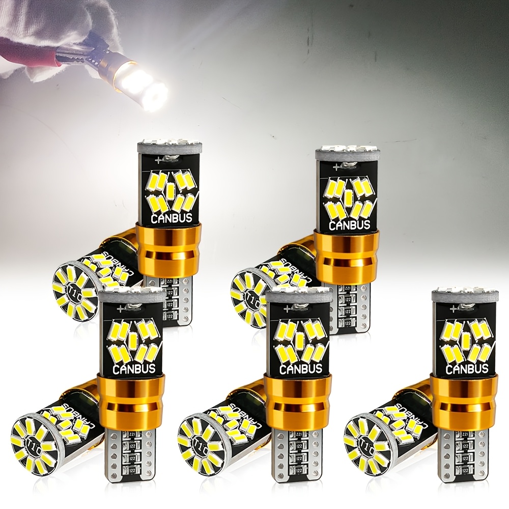 TEMU 10pcs High Power High Brightness T10 W5w Led Car Turn Signal Bulb, , Adopt High Brightness Lamp Beads, Performance Stable, Nontraditional Bulb,