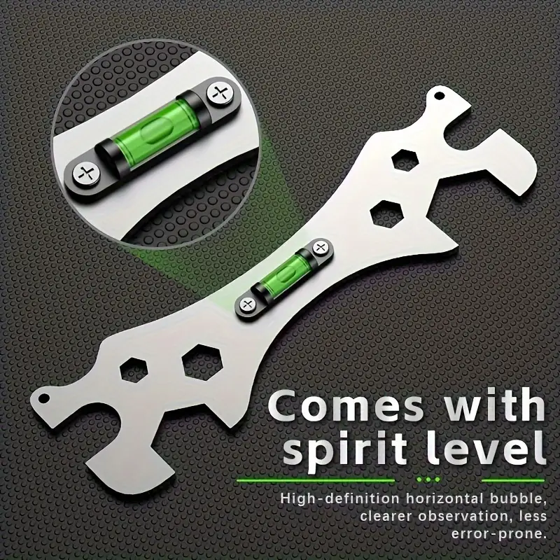 1pc home bathroom wrench universal bathroom wrench thickened stainless steel rust proof material hexagonal level multi functional hexagonal wrench curved level ruler shower special tools plumbers tool details 2