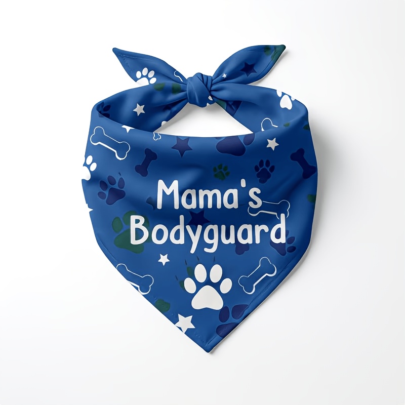 TEMU 1 Stück Haustier-Bandana mit "Mama's " Aufdruck, Pfotenabdruck Knochen Design Dreieckiger Schal, Universal für Hunde und Katzen, Verstellbarer