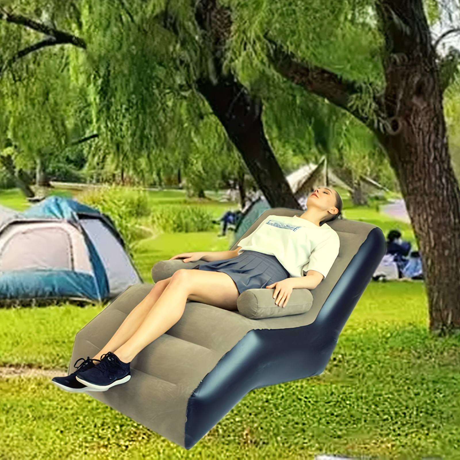 

Air Sofa New Portable Outdoor Inflatable Sofa Inflatable Lazy Sofa Outdoor Flocking Sofa Chair Portable Creative Lounge Chair, Suitable For Home, Travel, Camping, Office, Etc.