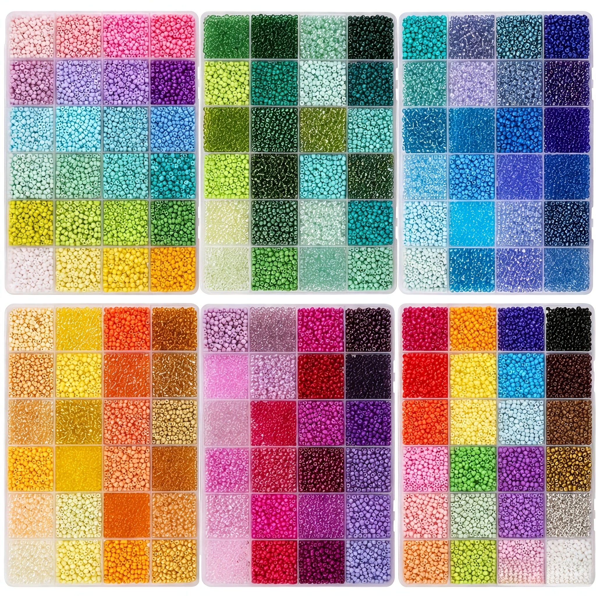 Image of 3mm Glass Seed Bead Set, 25300pcs, 144 , Round Beads, Used For Handmade Jewelry Crafts Jewelry Making Craft Additions