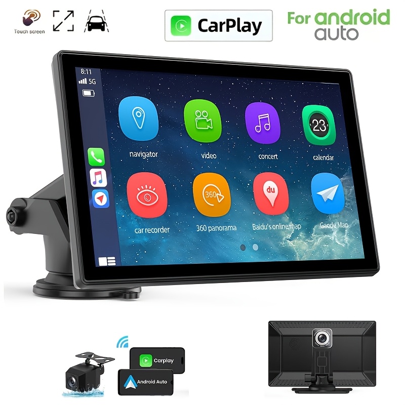 

9 Inch/23cm Car Stereo Touch Screen Dual Camera 1080p Wifi Gps Fm Video Recorder Dash Cam Auto, Without Battery