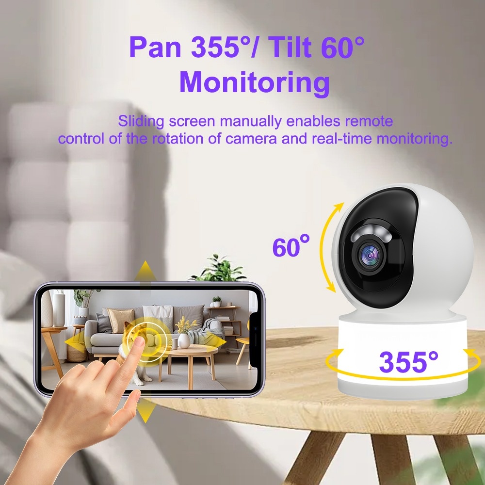 Indoor Home Surveillance Camera 4MP Wifi Security Camera Two-Way Audio Night Vision Two Ways Audio Human Detection Tuya IP CAM