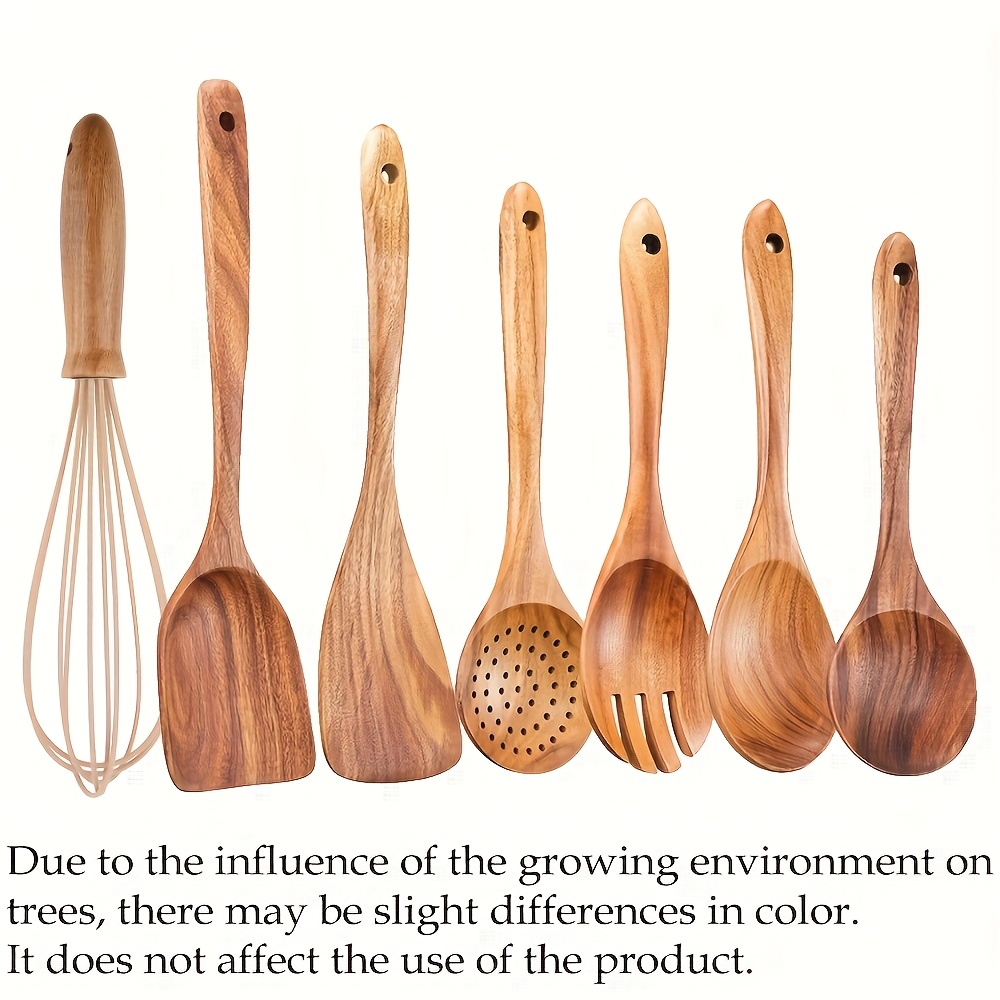 Z&YOU, Juego De Utensilios De Cocina De Madera De Teca, 10 Piezas/juego