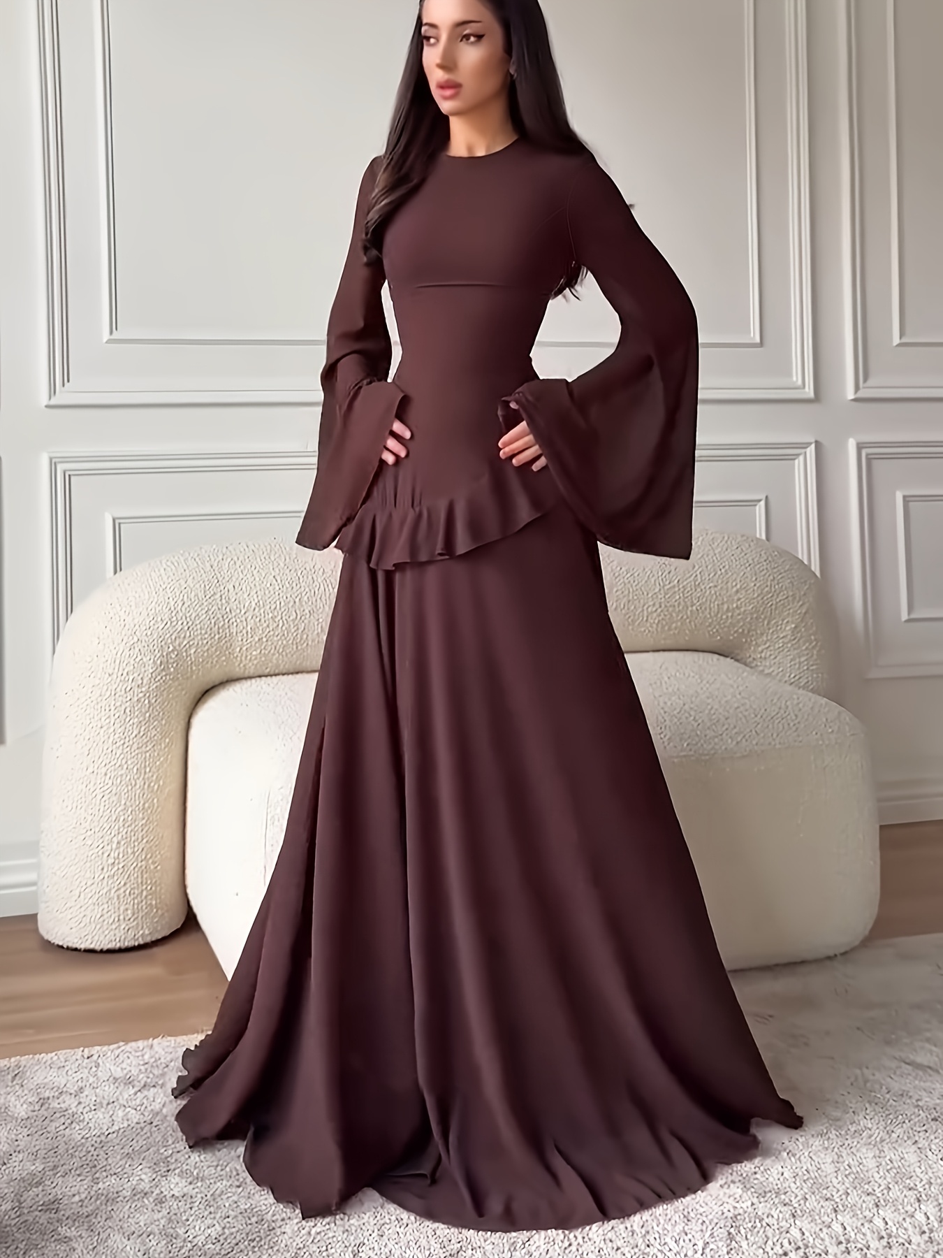 modest evening dresses australia Silky Flare Modest Evening Dress