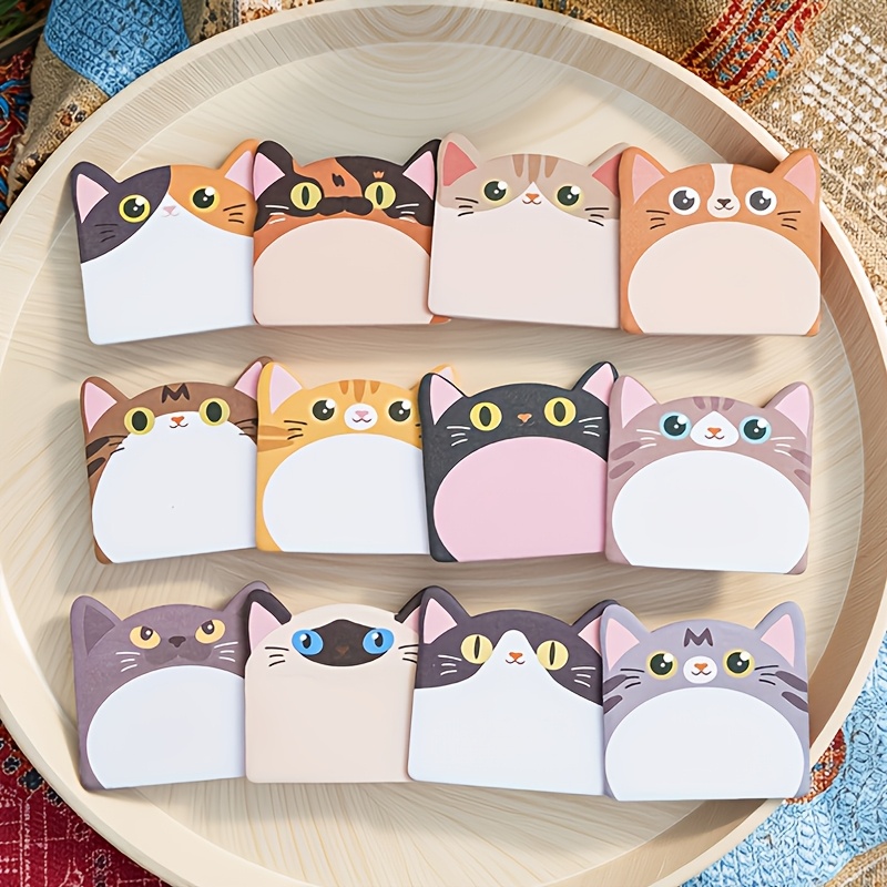 240pcs Lovely Animal Shaped Blank Sticky Notes Note Cards Note Paper Memo Pad (20pcs/ Book, 12 Books)