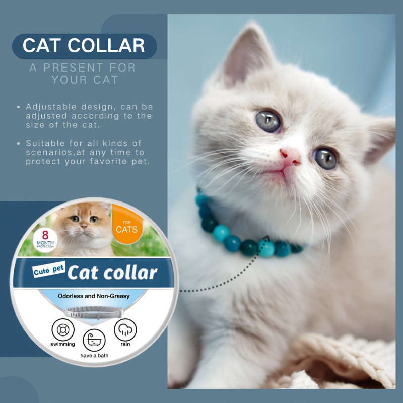 

[veterinary Recommendation] The Highest Sales Of Cat Special Waterproof Collar, Built-in Plant Formula, Circumference 39cm, Adjustable Size, Long-term Protection For 8 Months.
