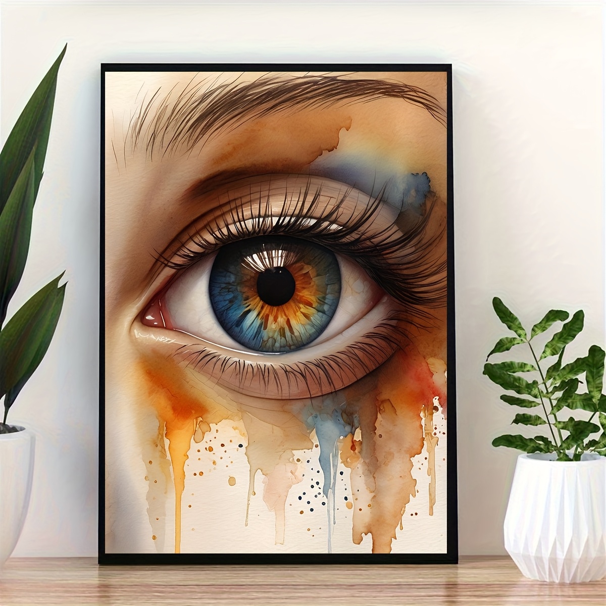 2d flat 2d flat posters and prints 1pc frameless abstract eye watercolor painting womens eyelashes and eyebrows art print eye poster decoration   gift creative fun   wall decor