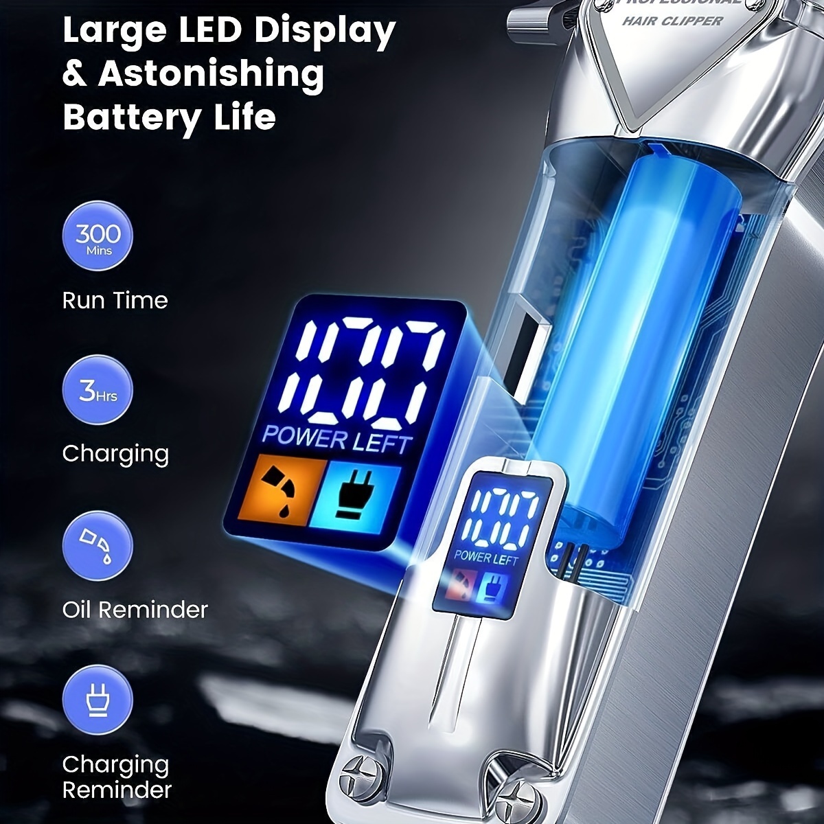 Kit professionnel tondeuse et taille-barbe T-Blade pour hommes - rechargeable - sans fil - écran LED - tondeuse zero gapped - coffret cadeau