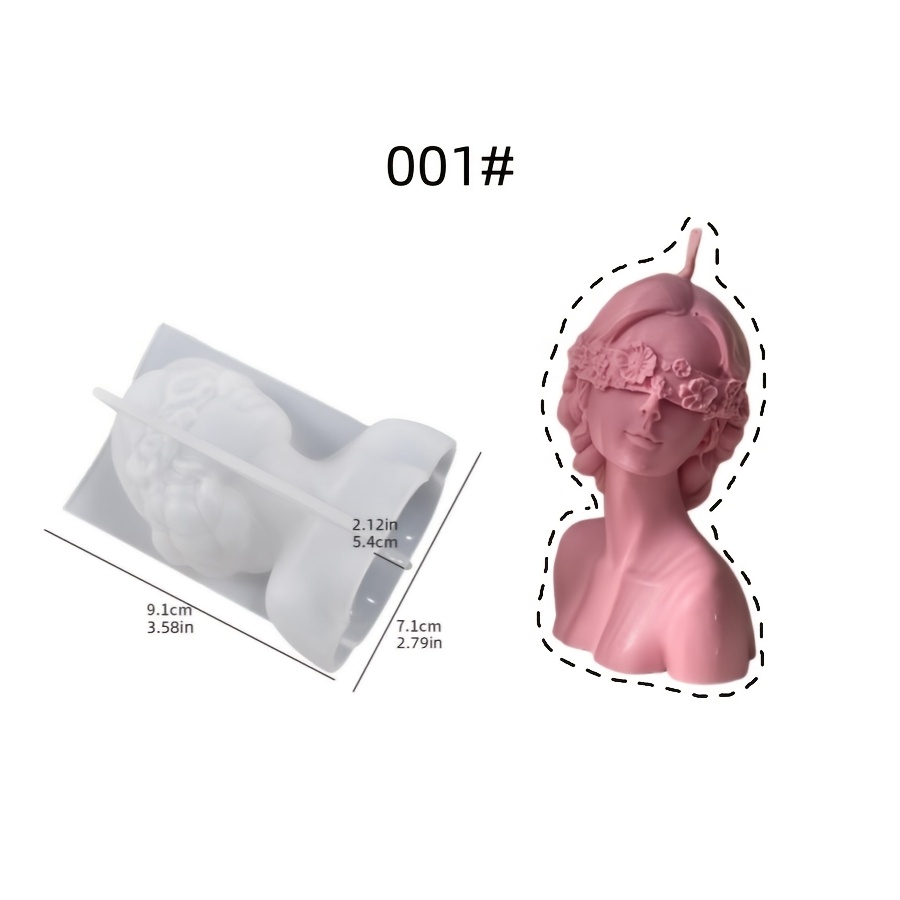 E-shop DIY-Kerzenform für Valentinstag, Blumen-Schönheit, verblendetes Mädchen-Ornament, geeignet für die Herstellung von Tropfer-Gips-Kerzen,