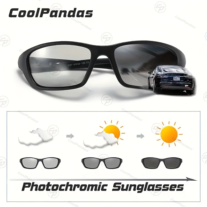 Coolpandas Outdoor Sport Cycling Driving Fishing Photochromic Sunglasses  Men Polarized Glasses Day Night Vision Chamelon Goggle Uv400, High-quality  & Affordable