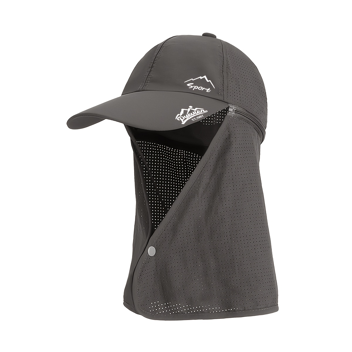 TEMU 2 piezas Sombrero Parasol de Secado Rápido 1 Sombrero y 1 Protector de Cuello tipo Chal Set Hombre Verano Exterior Pesca Chal Versátil Sombrero