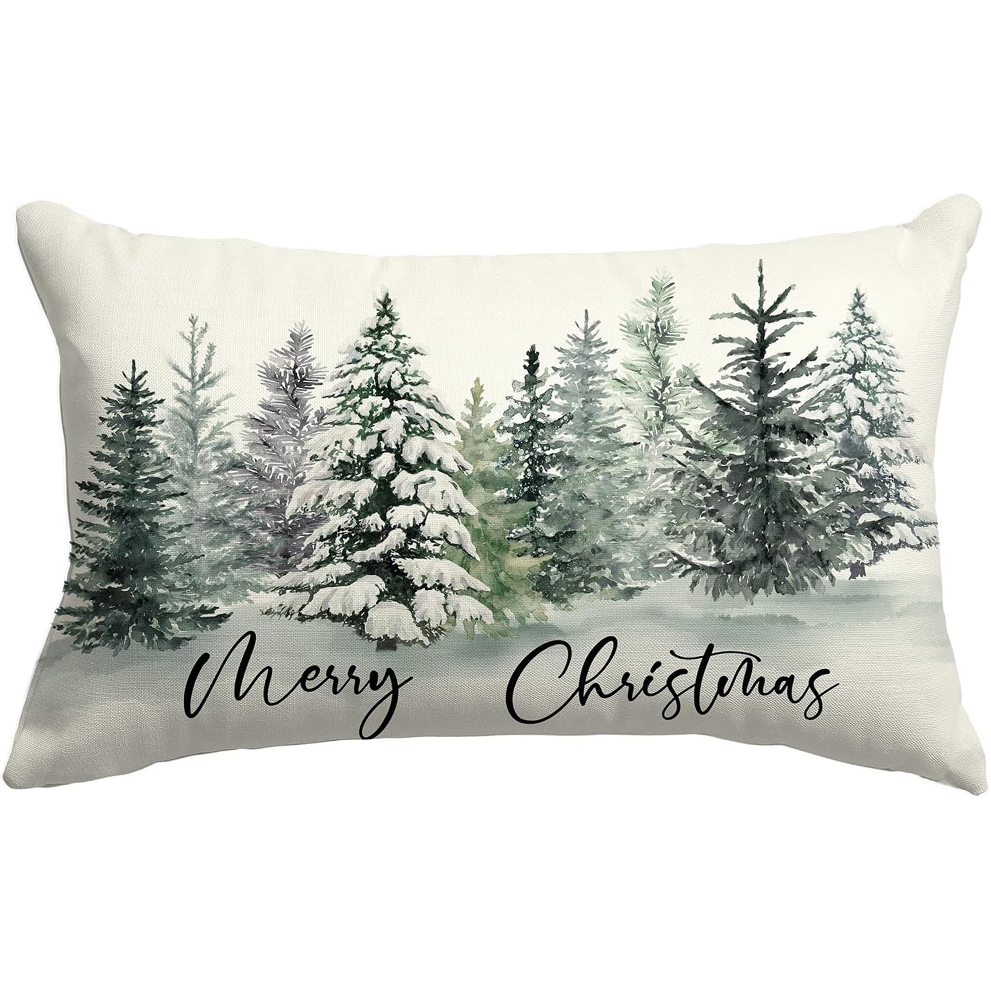 Image of 1pc, Merry Christmas Pillow Cover Christmas Trees Snowflake Throw Pillow Cover For Christmas Decorations Cushion Case Decoration For Sofa Couch(single Side, No Pillow Core)