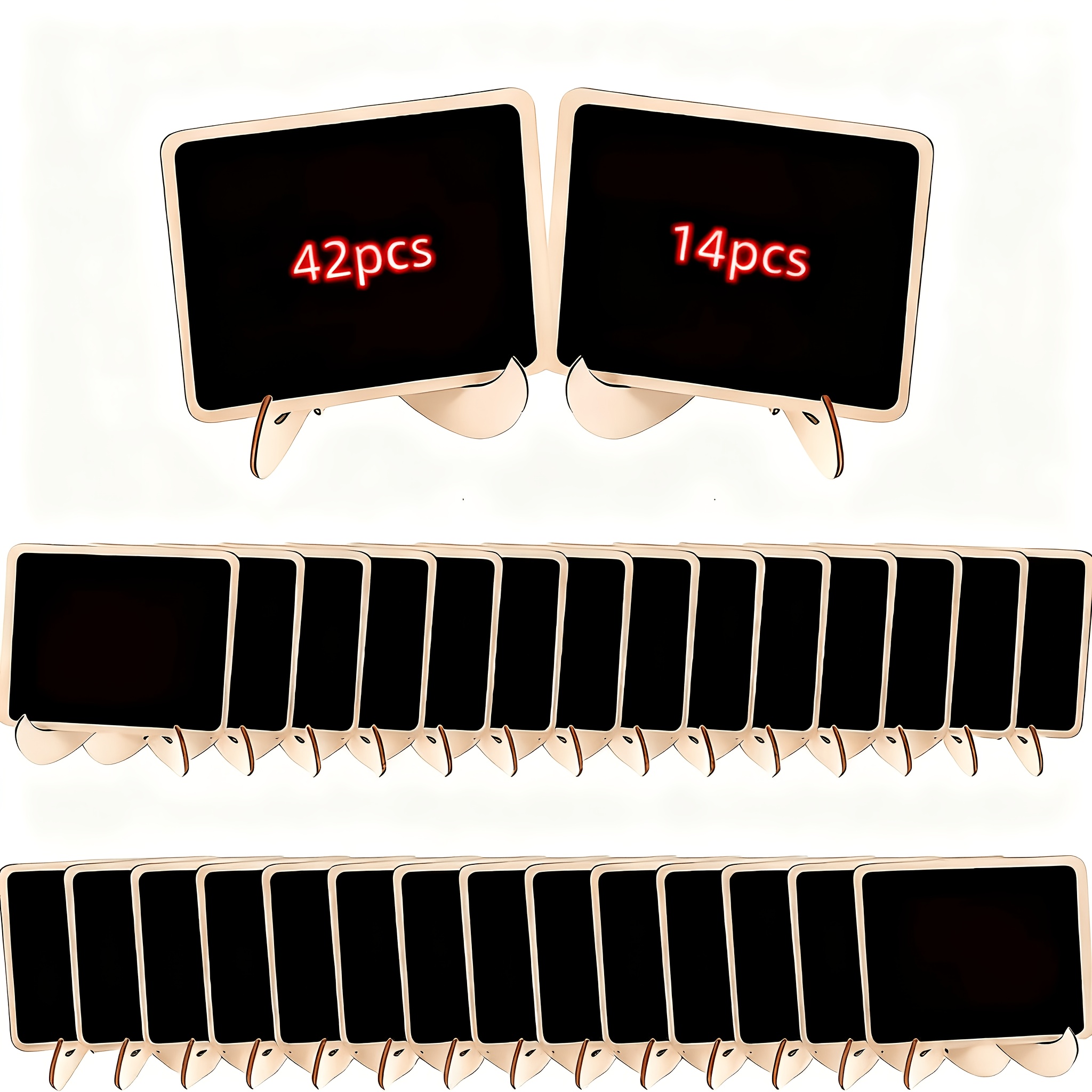 TEMU 42pcs/14set Small Square Wooden Suitable For Parties, Weddings, Birthdays - Artificial Board With, No Frame Table Centerpiece Decor For