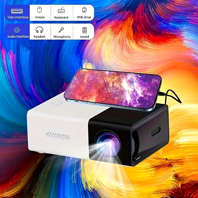 

Mini Projector- Portable 3d-ready, Professional High- Mini Projector Suitable For Home Cinemasand Outdoor Camping, Compatible Hdtv, Usb Sd Andholder, Christmas, Halloween, Thanksgiving Gifts