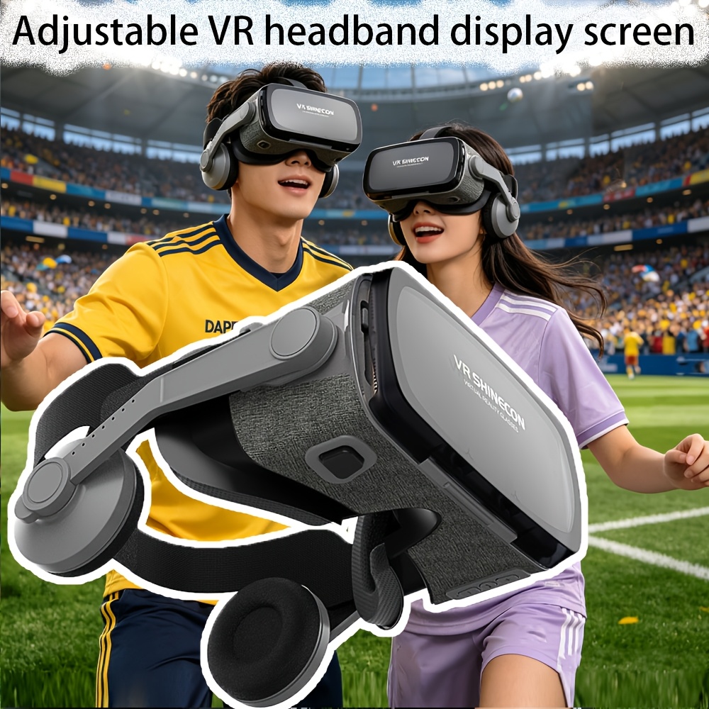 Adjustable Head Mounted Display With A Large Screen, , 3d Vr Headset, 110° Fov, 1080p Hd, Smartphone Compatible Perfect For Panoramic Games & , Ideal Valentine's Gift For Couples!
